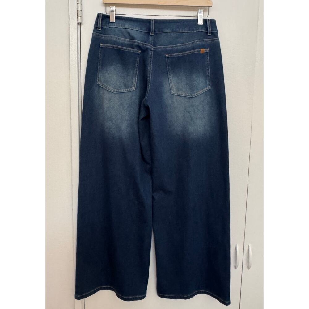 Halara Flex™ Asymmetric Low Rise Baggy Wide Leg Washed Casual Jeans in Medium - Picture 4 of 5